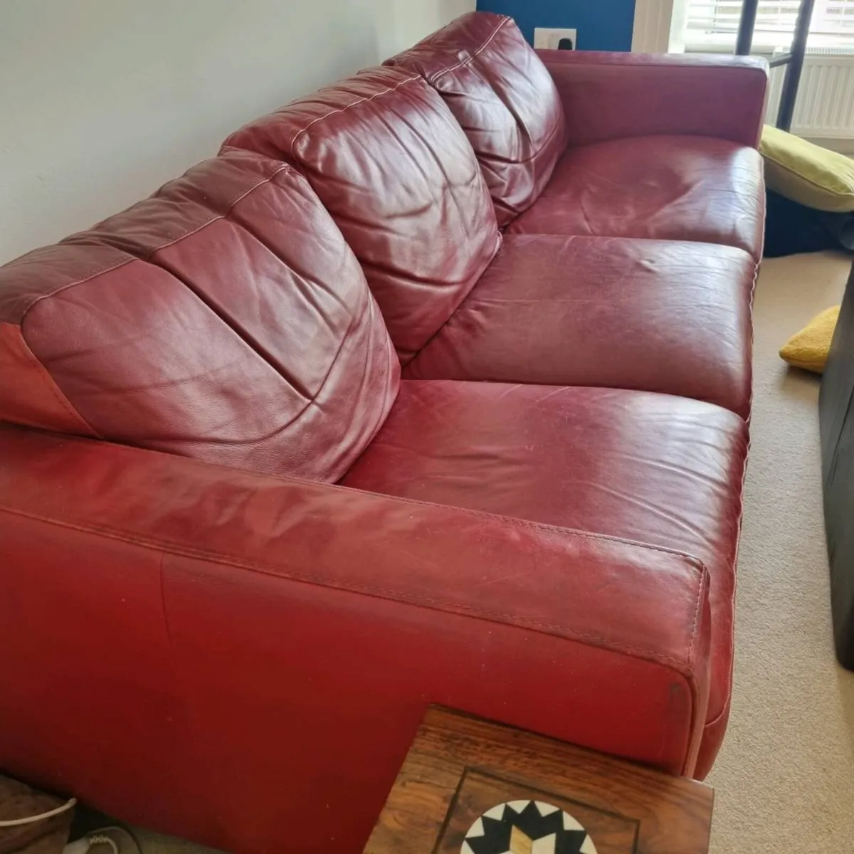 Red leather couch