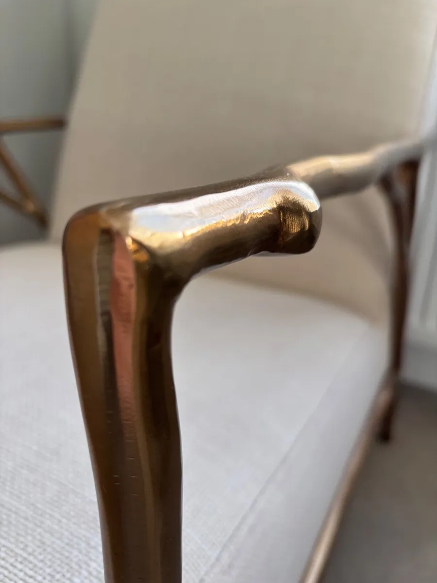 EICHHOLTZ  Antico Armchair Natural / Gold hardwear - Image 3