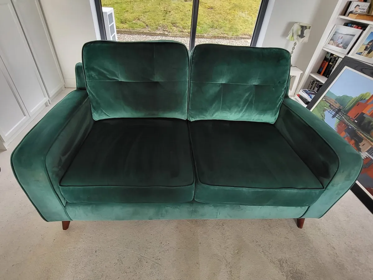 2 Forest Green Sofas for Sale - Image 1