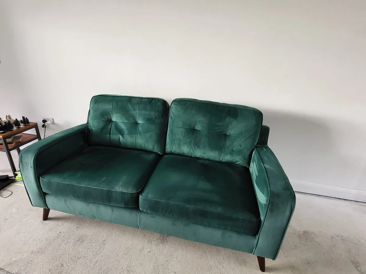 2 Forest Green Sofas for Sale - Image 3