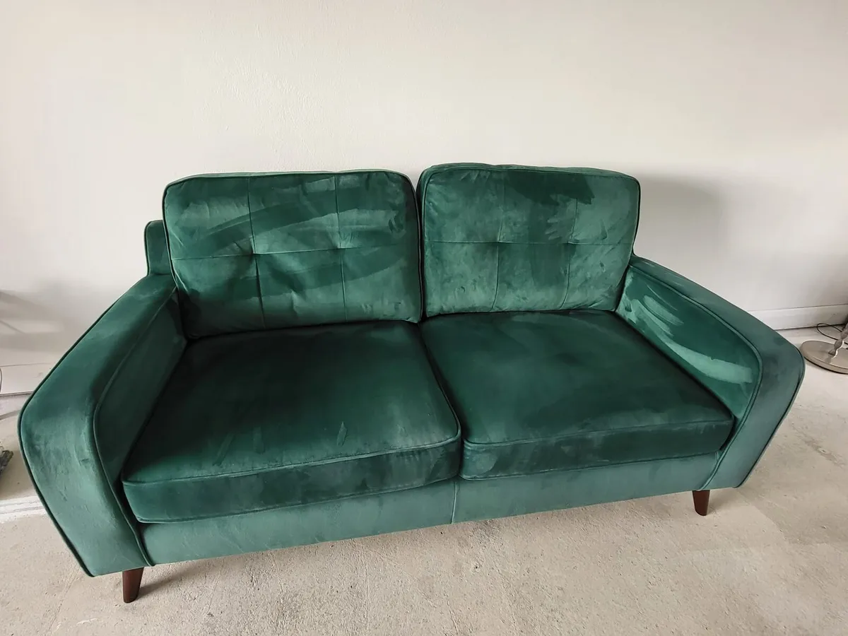 2 Forest Green Sofas for Sale - Image 4