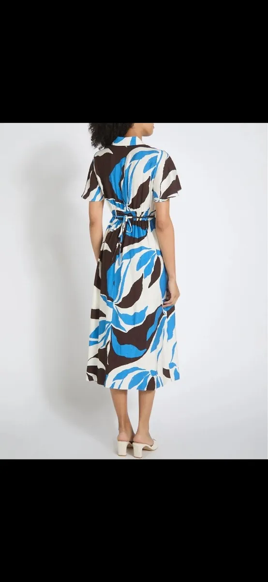 NEW Printed Collar Midi Dress: Size 10 - Image 2