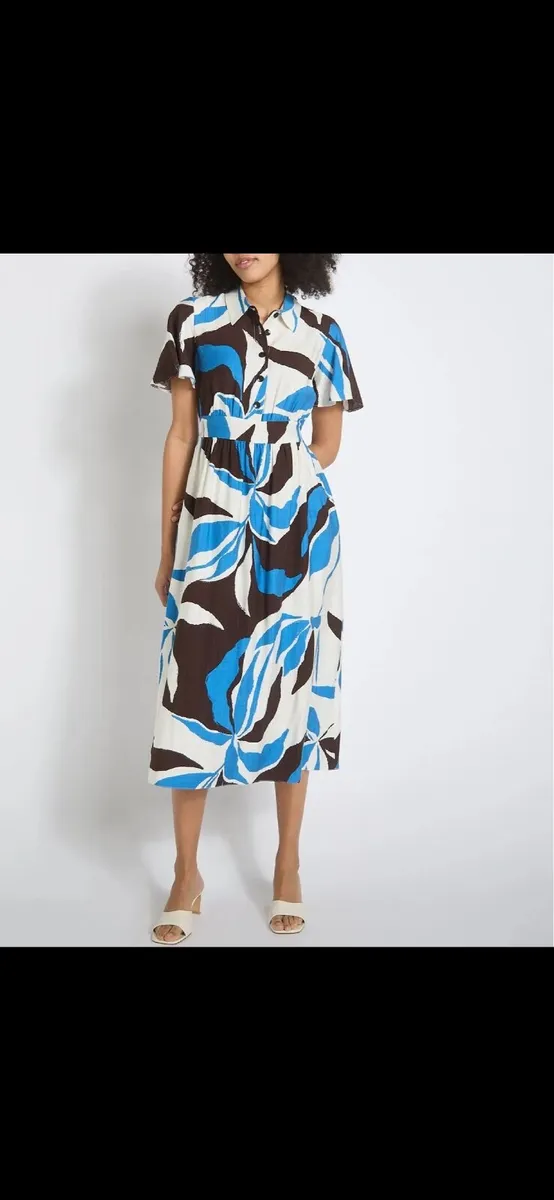 NEW Printed Collar Midi Dress: Size 10 - Image 3