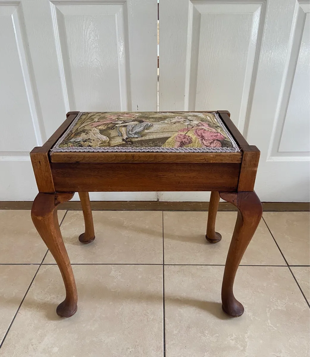 Edwardian Queen Anne stool - Image 2