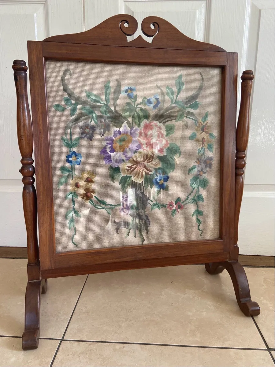 Edwardian swivel fireplace screen - Image 1