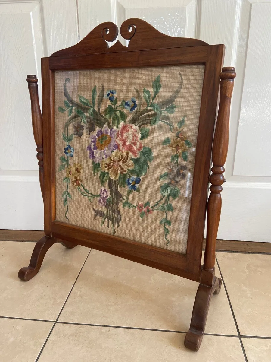 Edwardian swivel fireplace screen - Image 2