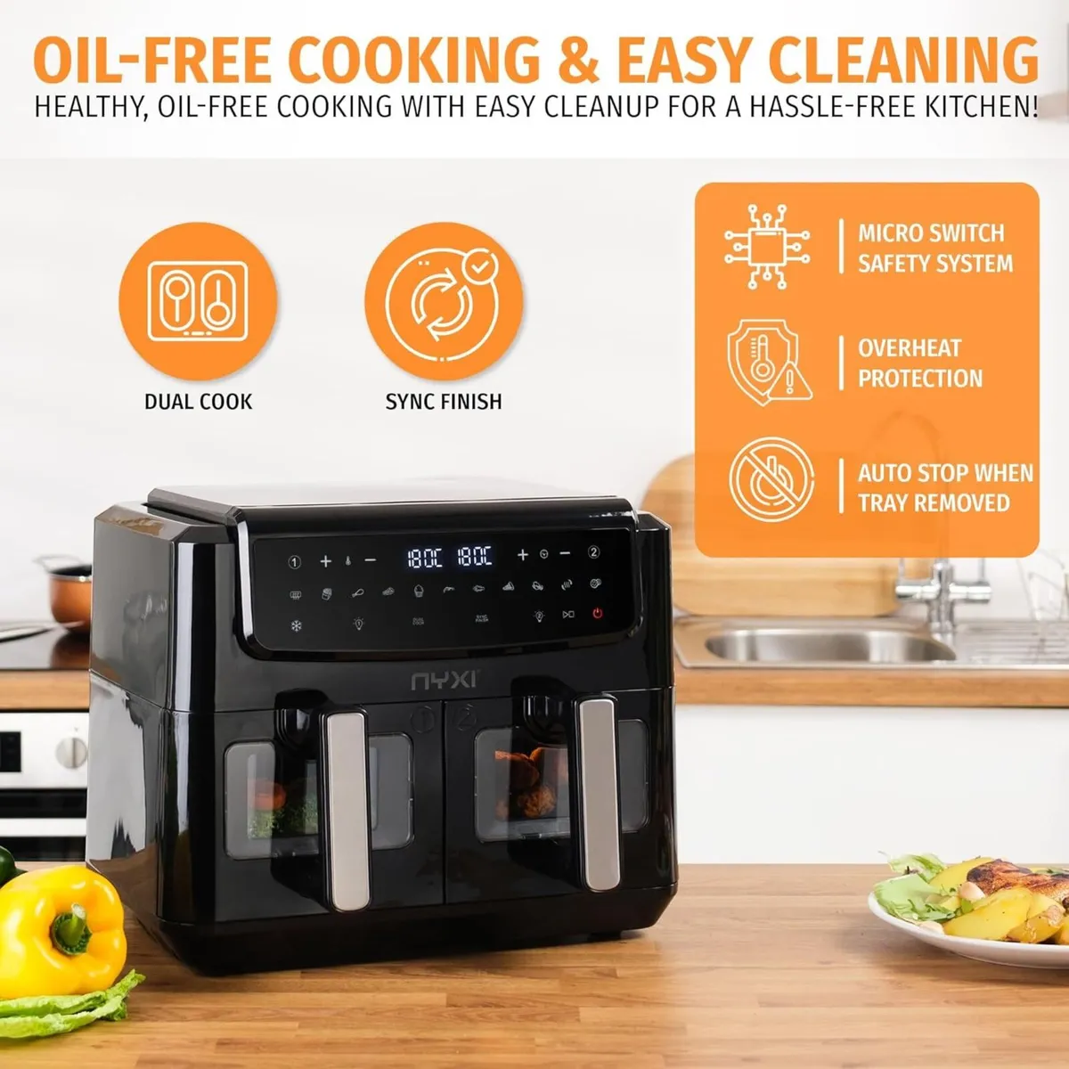 Air Fryer 9L Dual Basket (4.5L Each) Visual - Image 3