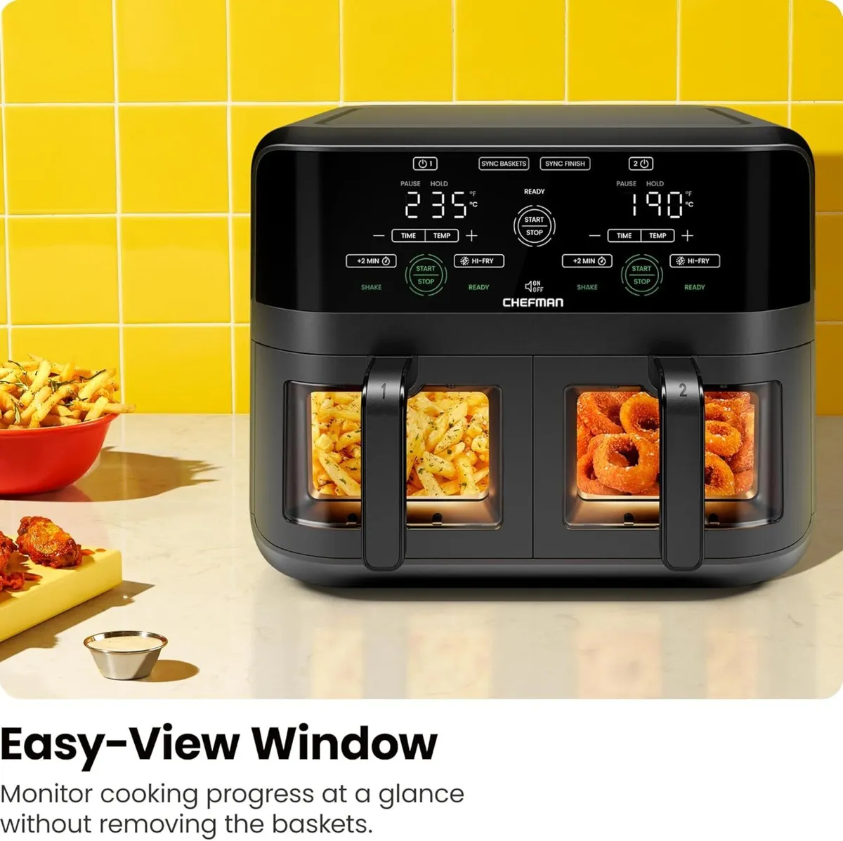 5.6L Dual Air Fryer Oven Dishwasher Safe Frying - Image 2
