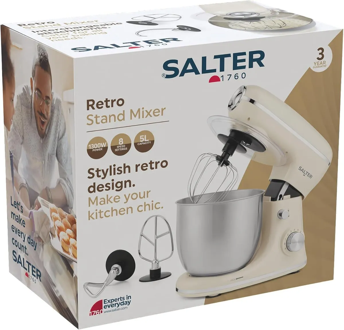 Retro Cream Stand Mixer – 5L Electric Food - Image 4