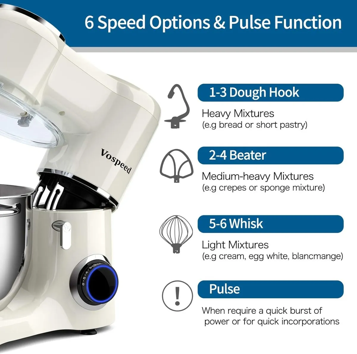 Stand Mixer 8L Cake Electric Kitchen Food with - Image 3