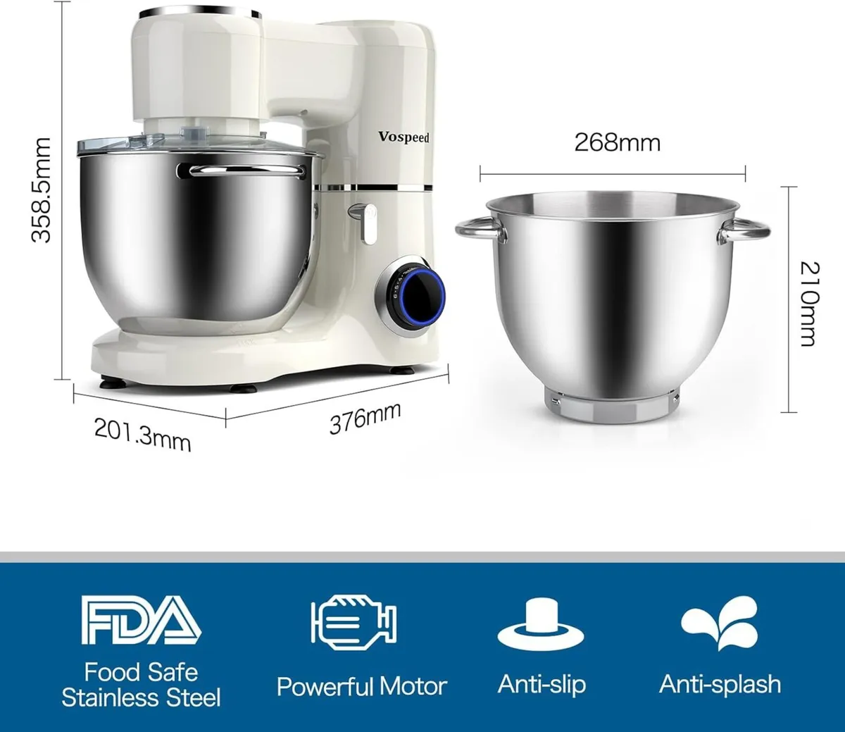 Stand Mixer 8L Cake Electric Kitchen Food with - Image 2