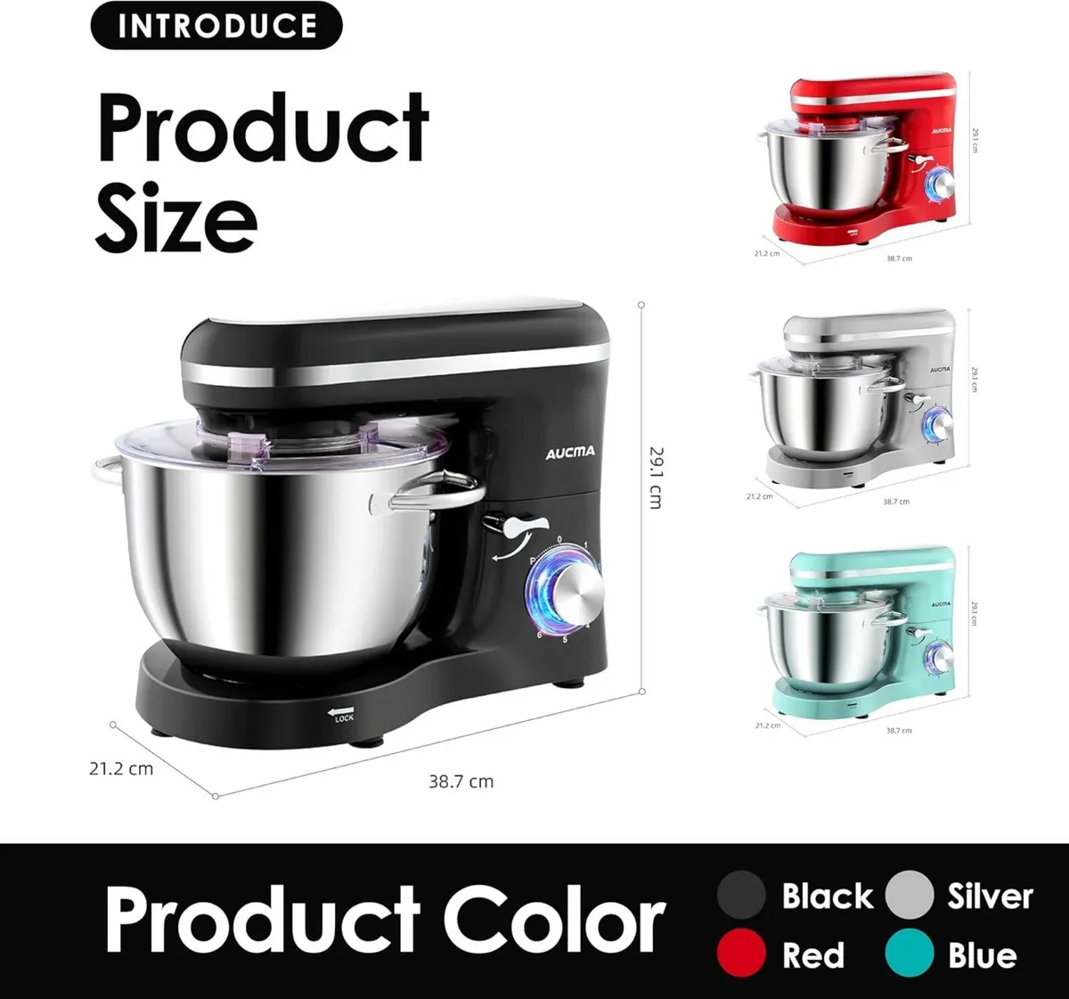 Stand Mixer 6.2L Food Mixers for Baking Electric - Image 2