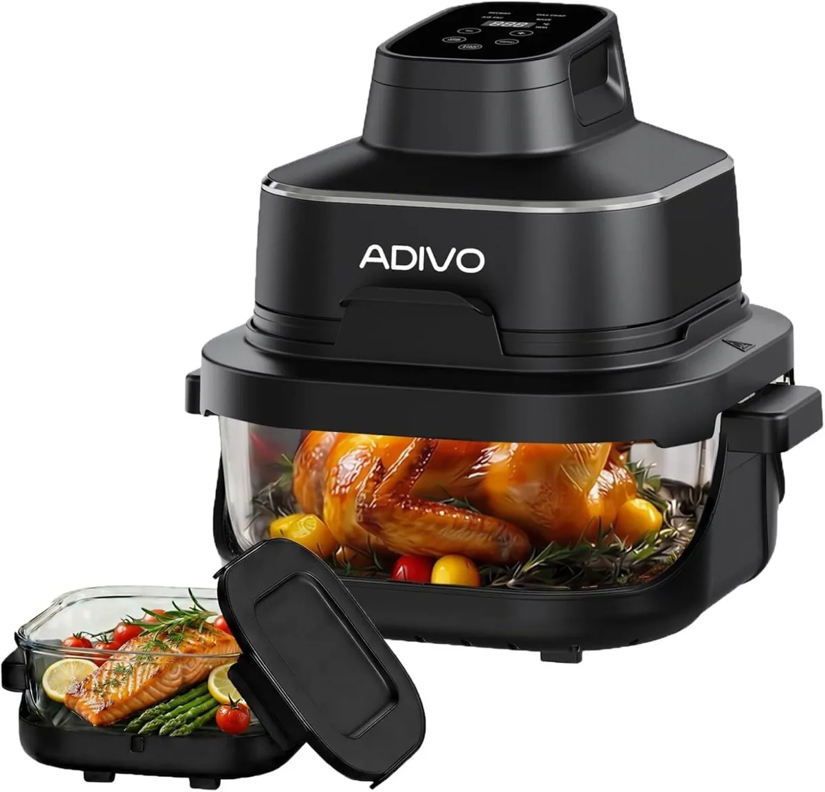 Glass Air Fryer 4L/1.5L Dual Capacity Visual - Image 1