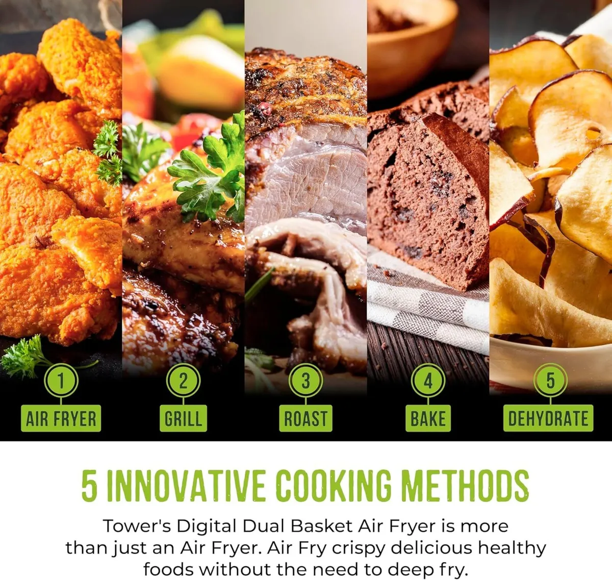 Vortx Vizion 9L Dual Basket Air Fryer with - Image 3