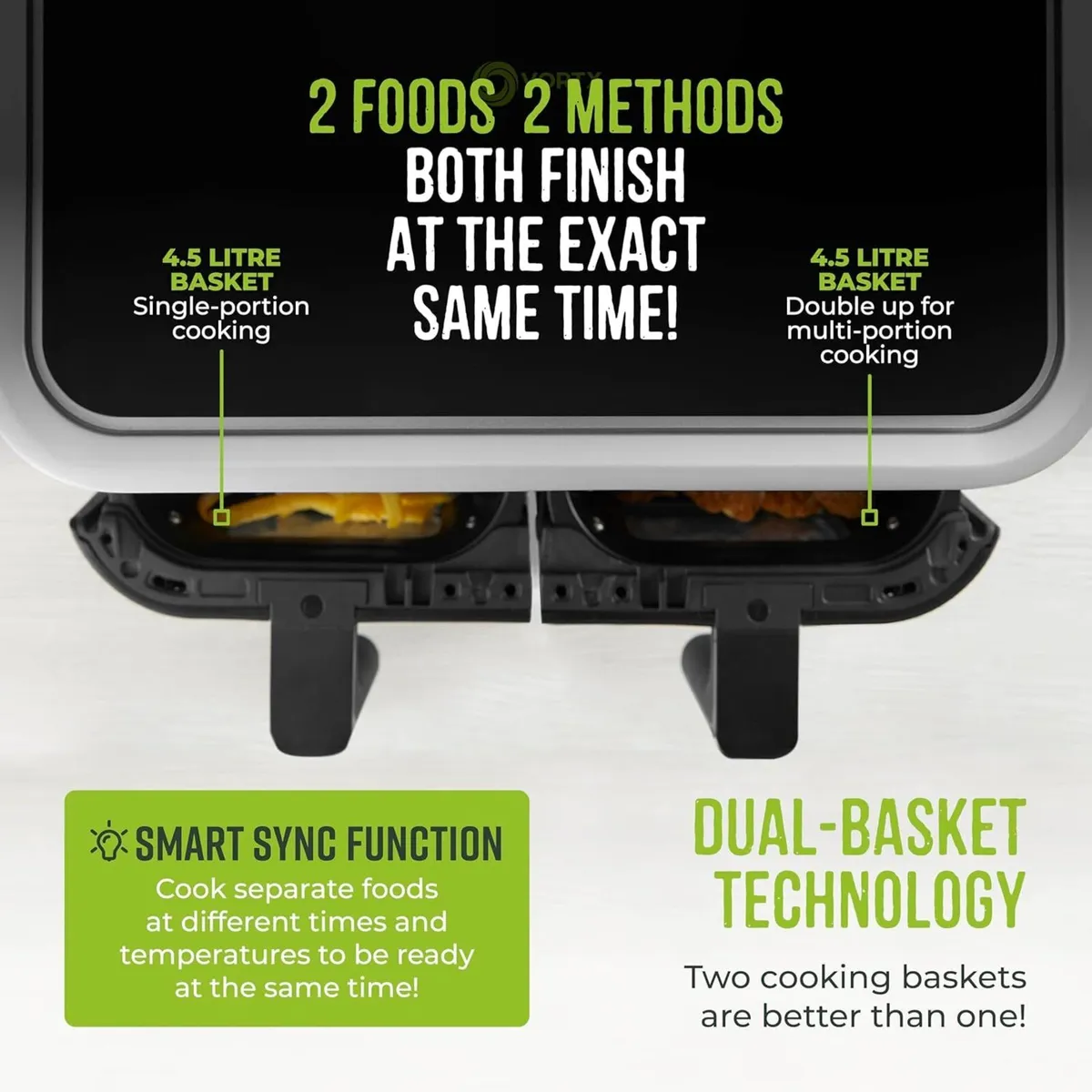 Vortx Vizion 9L Dual Basket Air Fryer with - Image 4