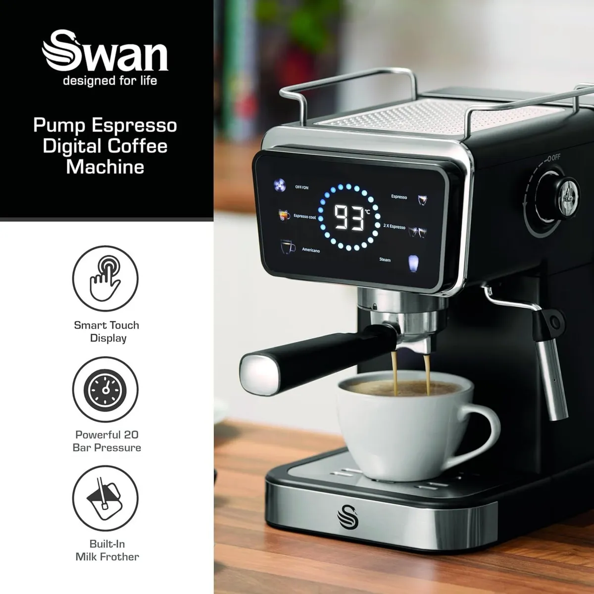 SK22113BLK Core Pump Espresso Digital Coffee - Image 3