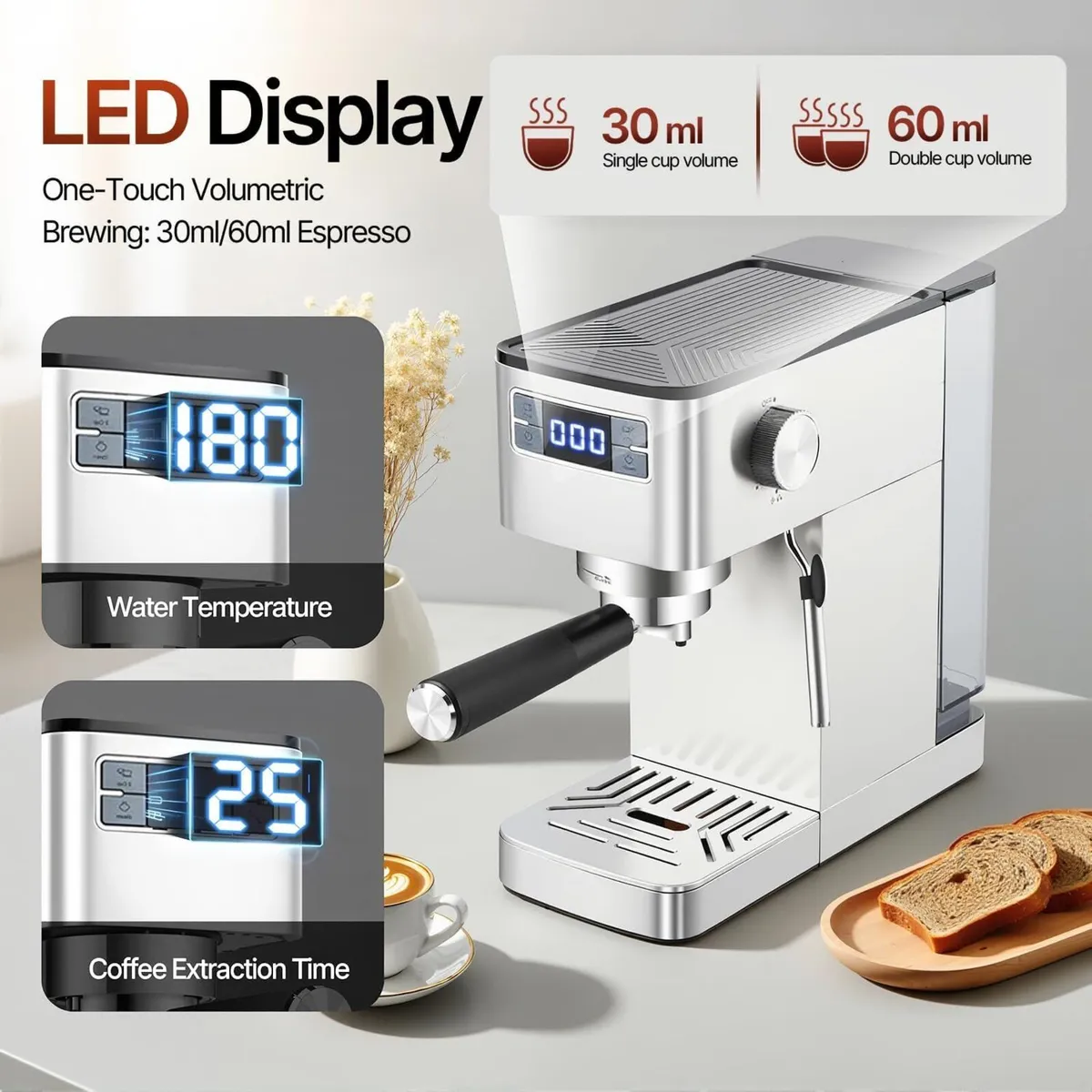 Espresso Machine 15Bar Barista Pump Coffee Maker - Image 3