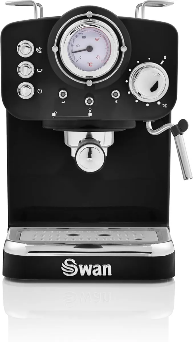 SK22110BN Retro Espresso Coffee Machine with Milk - Image 1