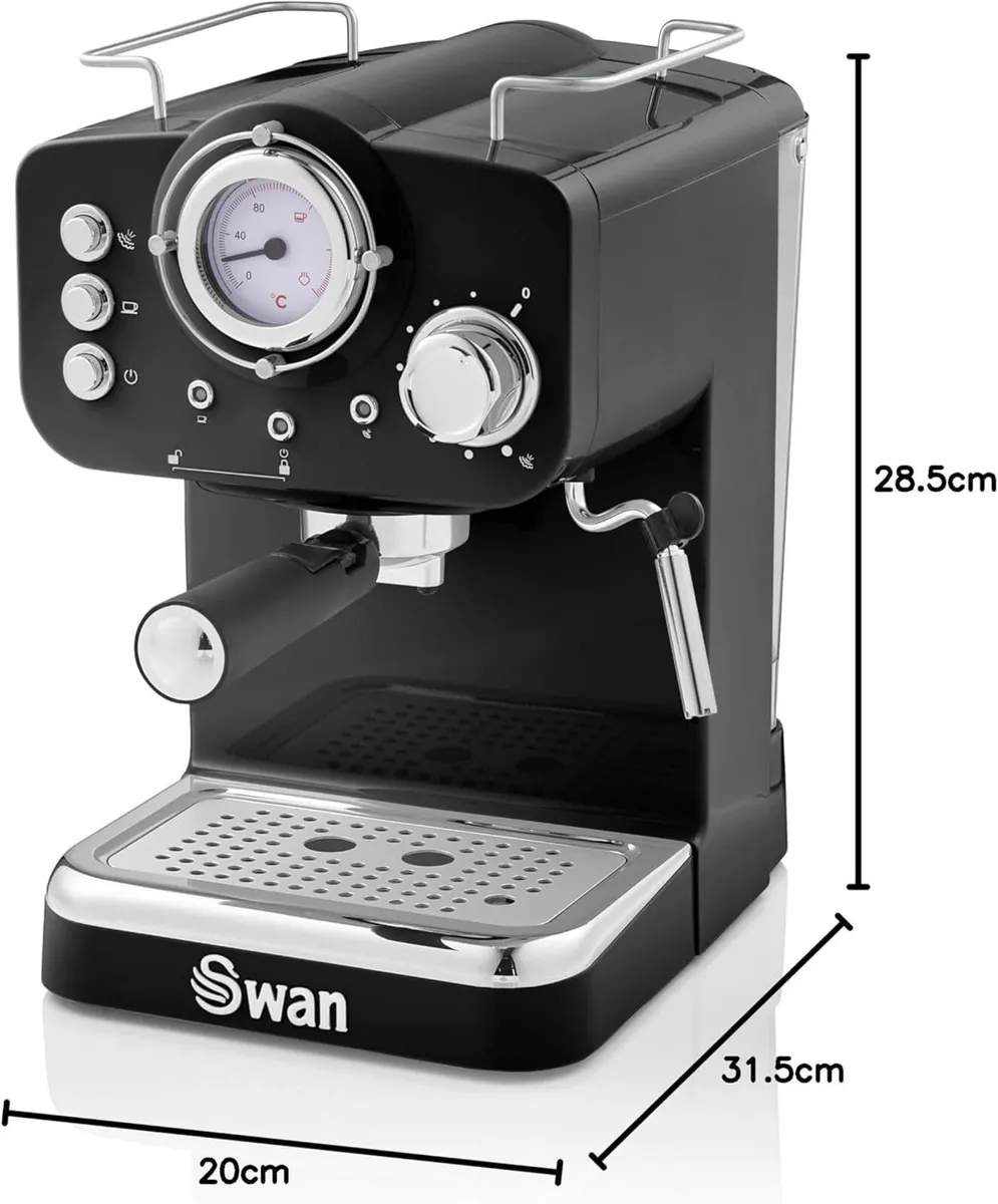 SK22110BN Retro Espresso Coffee Machine with Milk - Image 3