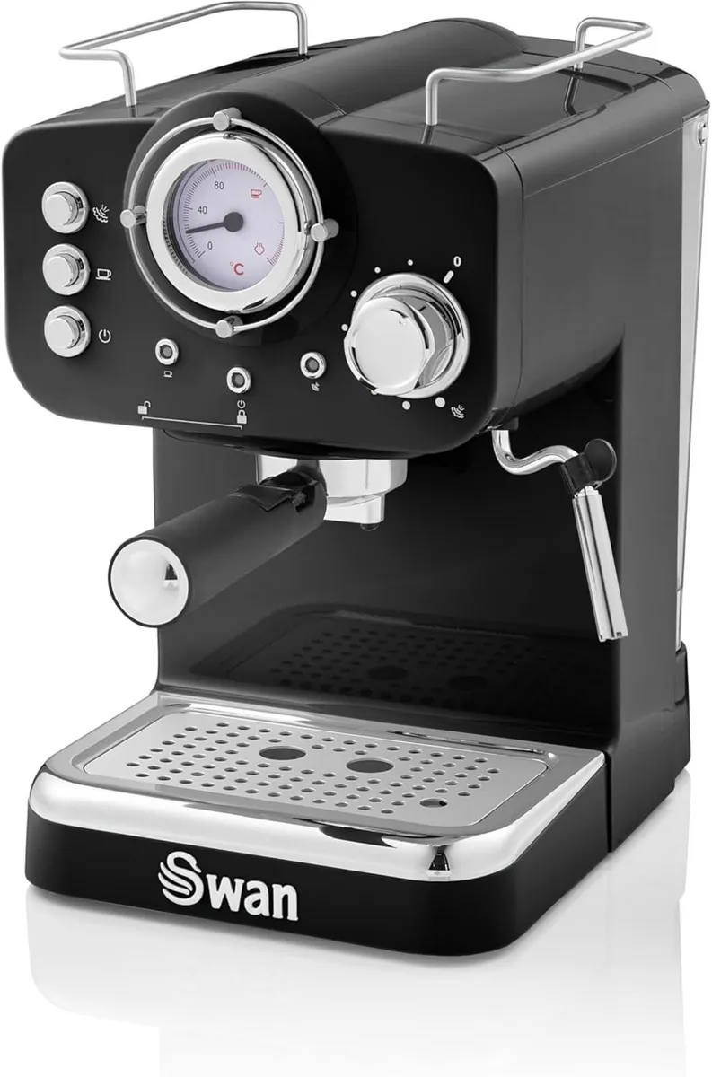 SK22110BN Retro Espresso Coffee Machine with Milk - Image 4