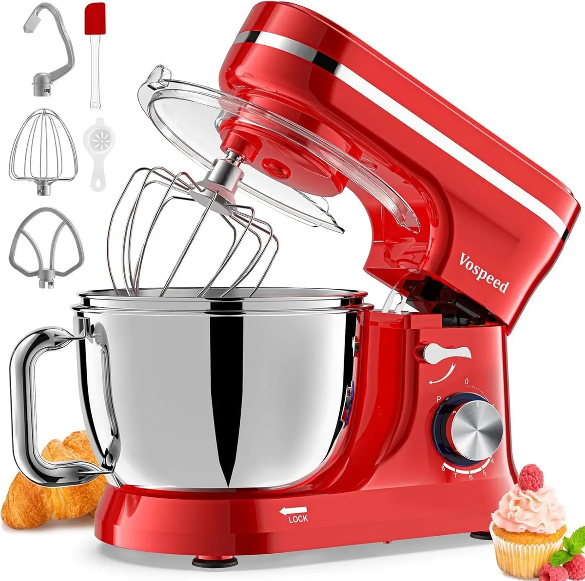 Stand Mixer 4.5L+5L Bowls 8-speed 1000W Tilt-Head - Image 1