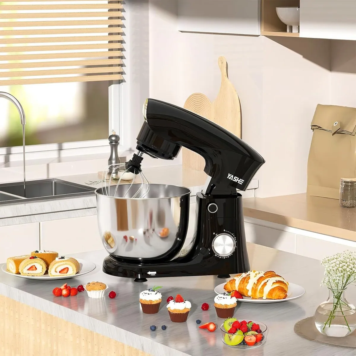 Stand Mixer 4.5+5L 1500W Food for Baking 10+P - Image 2
