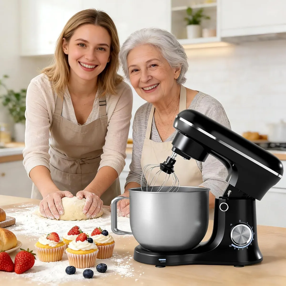Stand Mixer 4.5L + 5.5L Food Mixers for Baking - Image 4