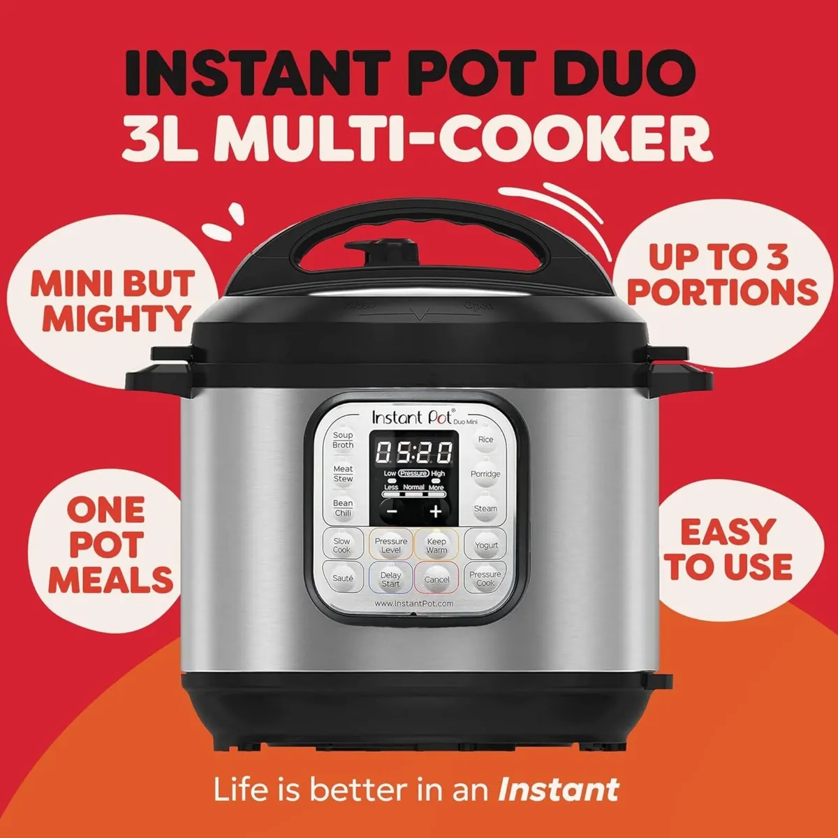 DUO MINI 3L Electric Pressure Cooker. 7-in-1: - Image 2