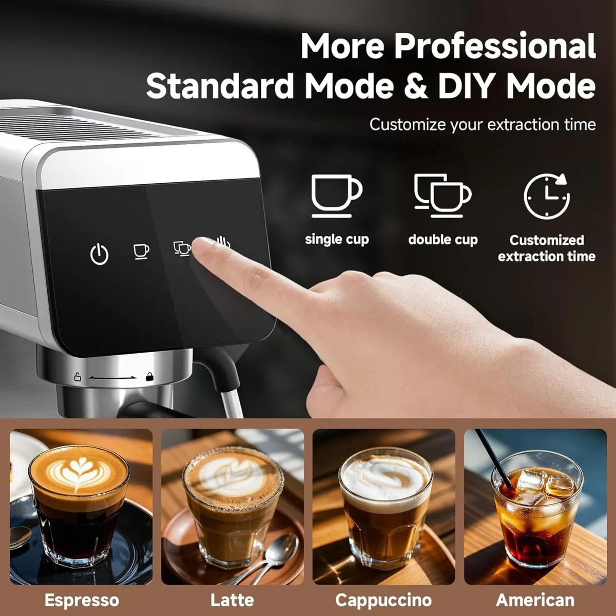 Coffee Machine 20 Bar 1350W Espresso Compact - Image 3