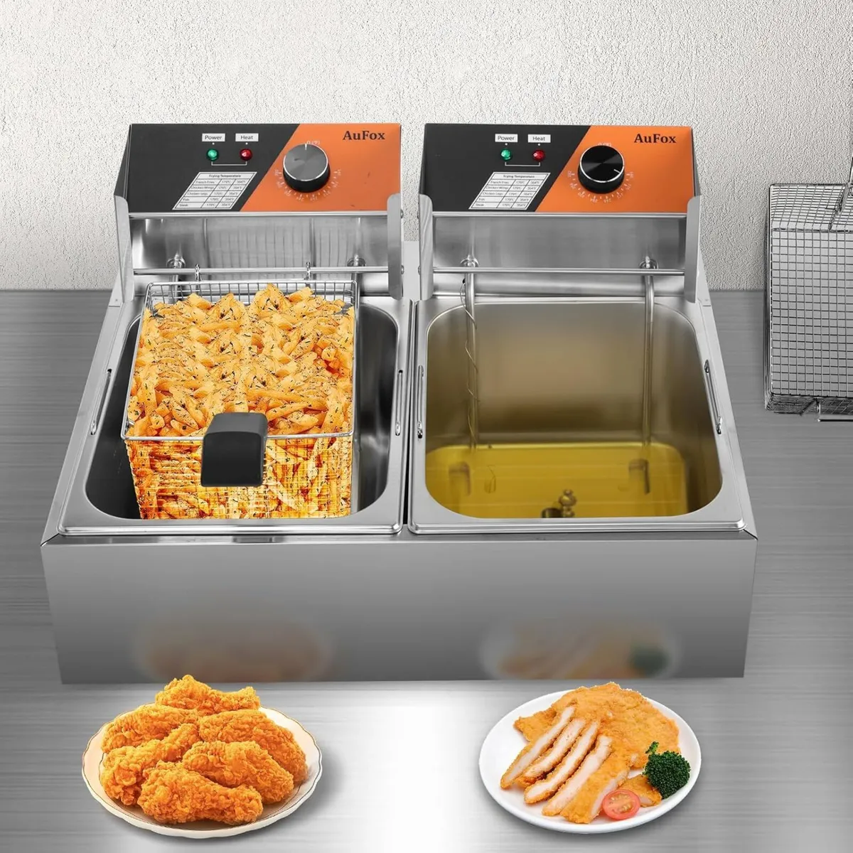 Commercial Deep Fryer 20L Dual Tank Fryers with - Image 2
