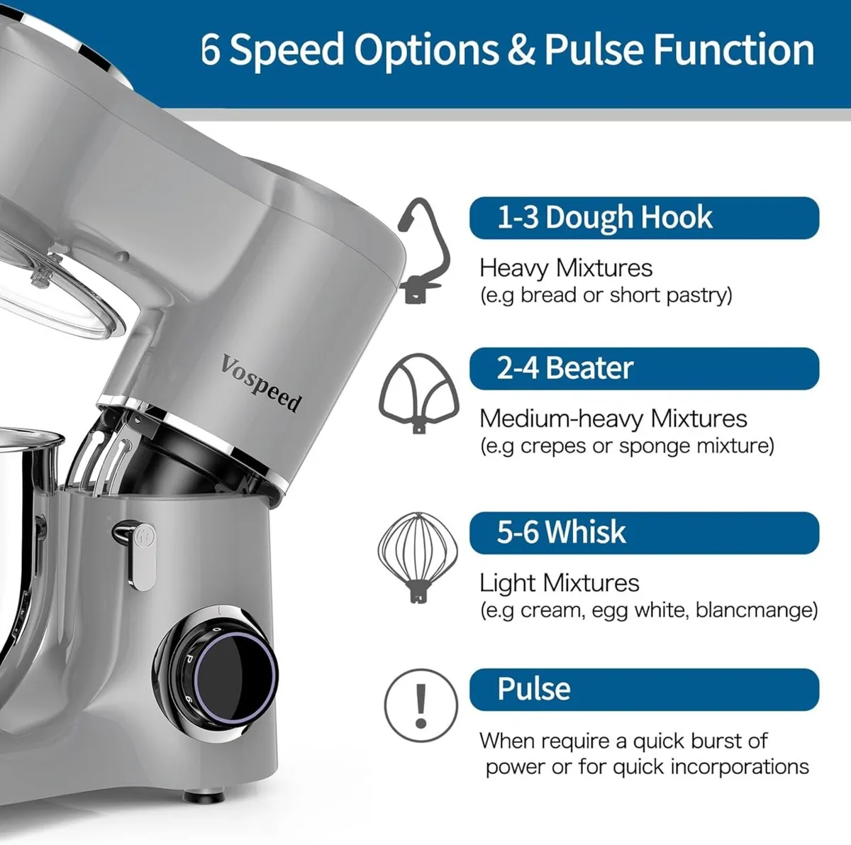 Stand Mixer 8L Cake Electric Kitchen Food with - Image 3