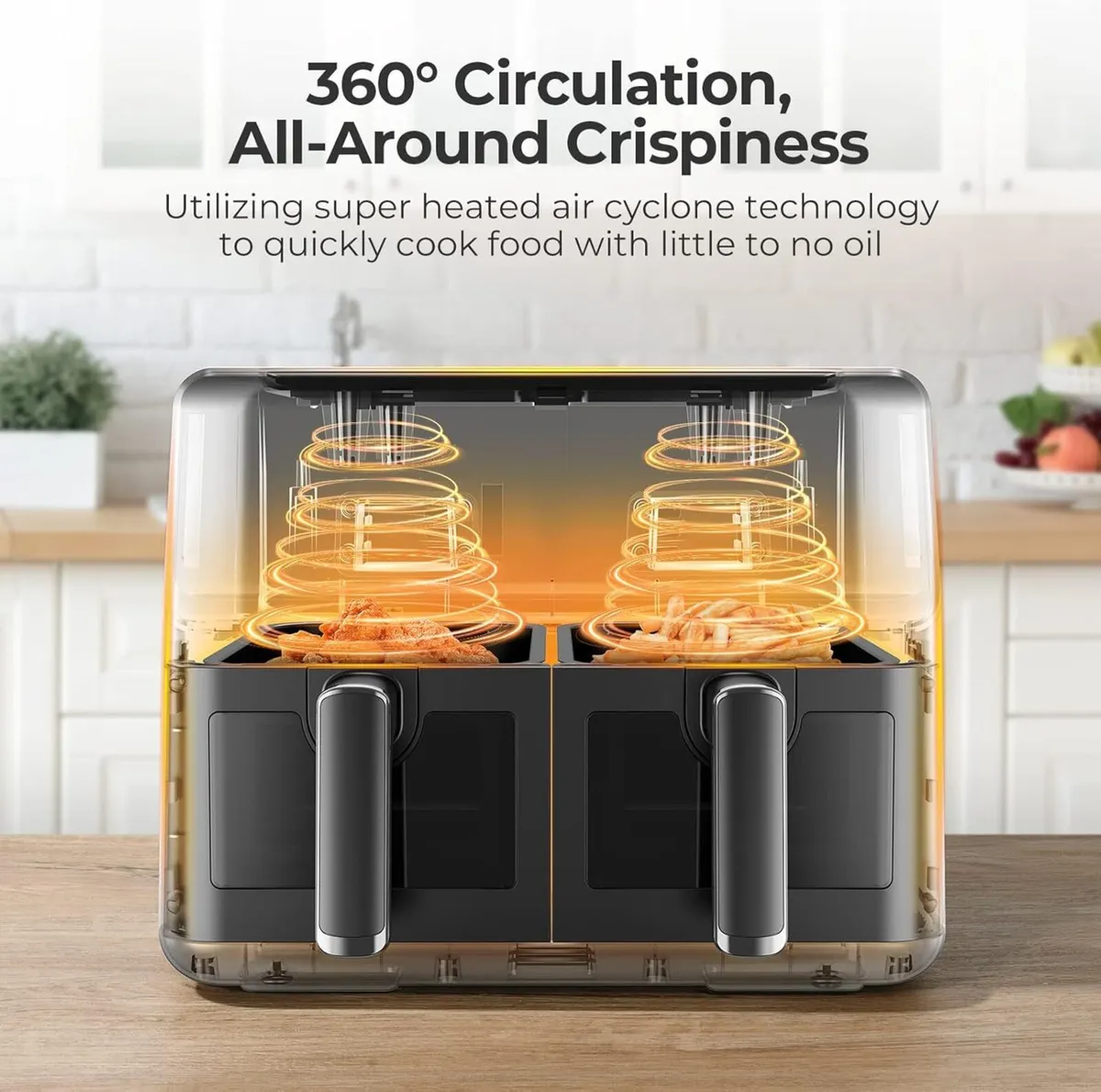 OSTBA APPLIANCE Dual Air Fryer 4+4L Zone with - Image 4