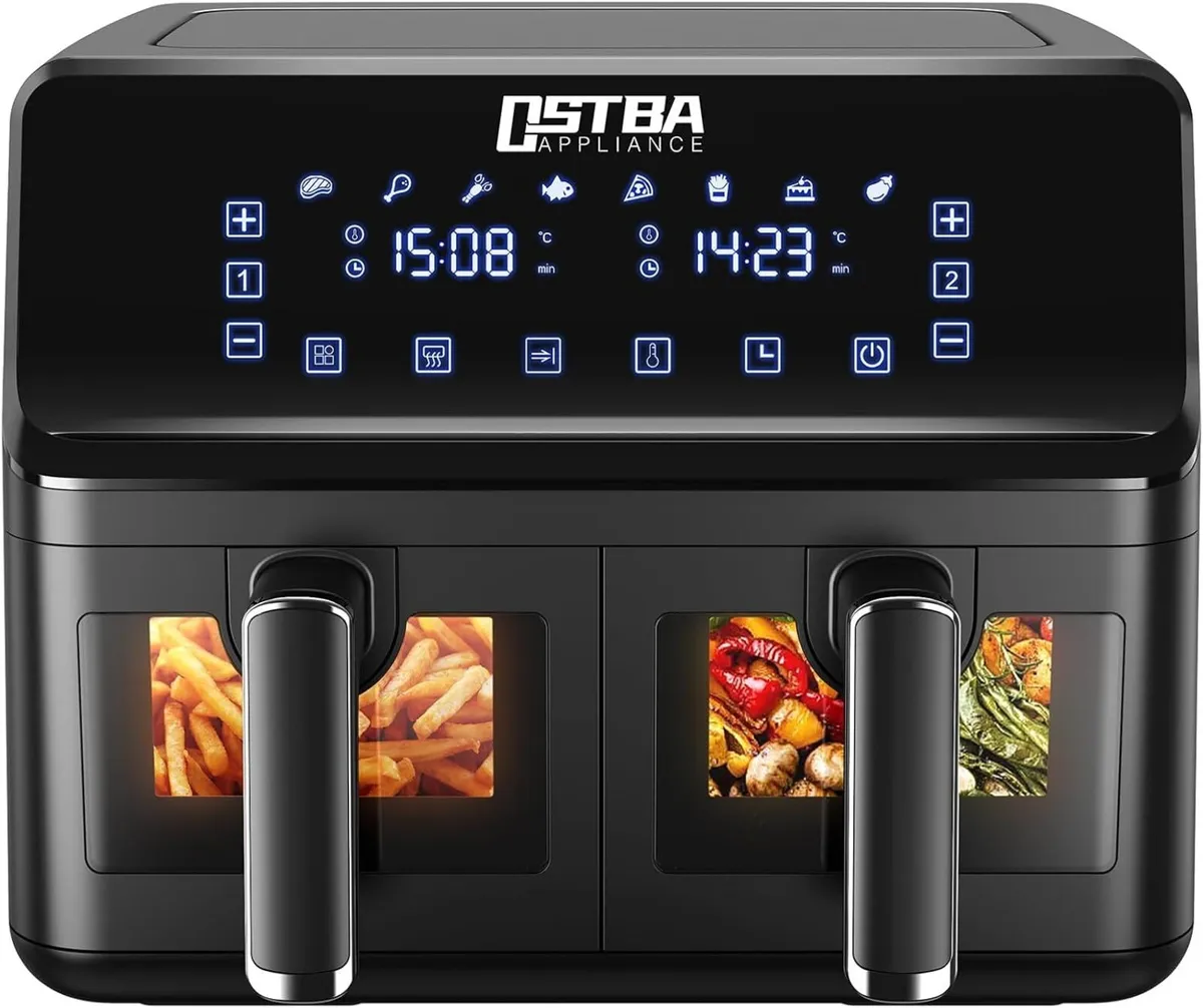 OSTBA APPLIANCE Dual Air Fryer 4+4L Zone with - Image 1