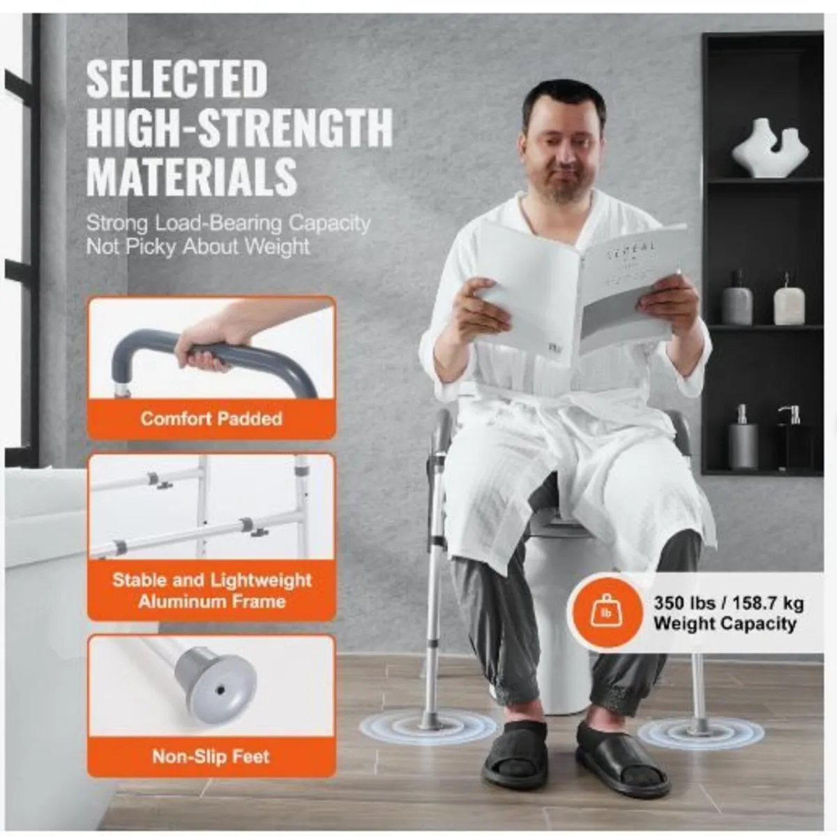 Raised Toilet Seat, 7-Position Height Adjustment - Image 3