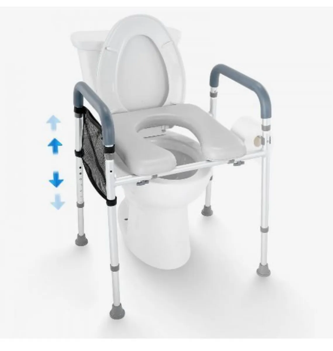 Raised Toilet Seat, 7-Position Height Adjustment - Image 1