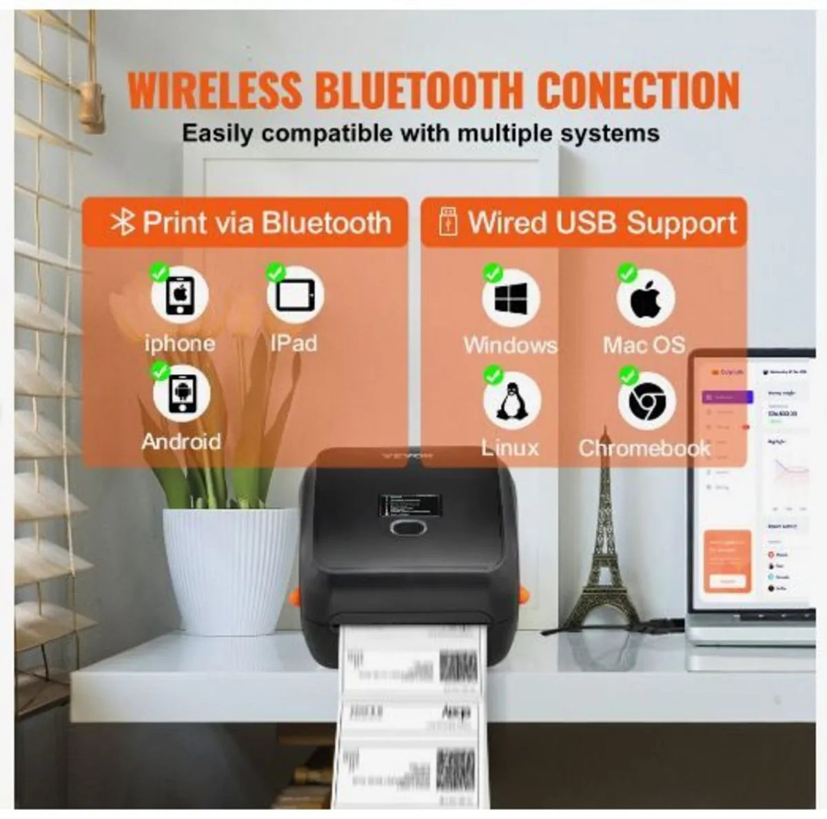 Thermal Label Printer, 300DPI for 4x6 Mailing - Image 2