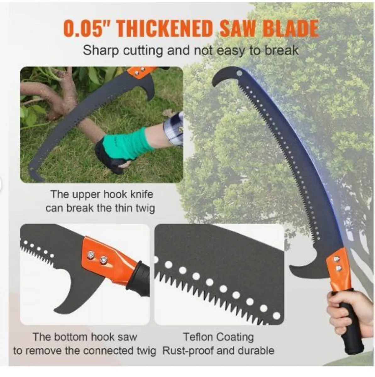 Manual Pole Saw, 2.2-8.2 m Extendable - Image 2