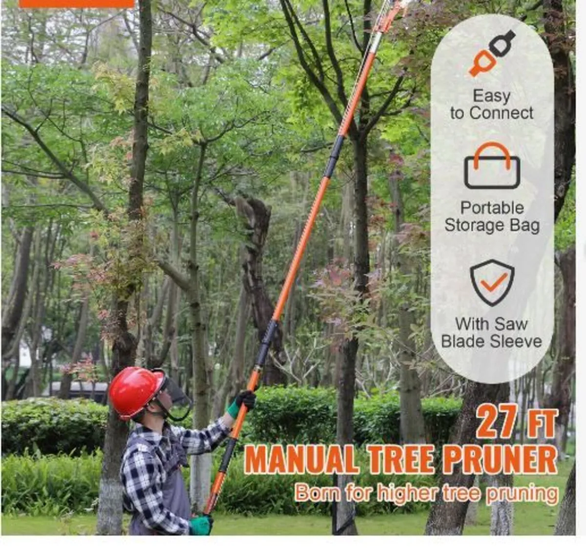 Manual Pole Saw, 2.2-8.2 m Extendable - Image 3