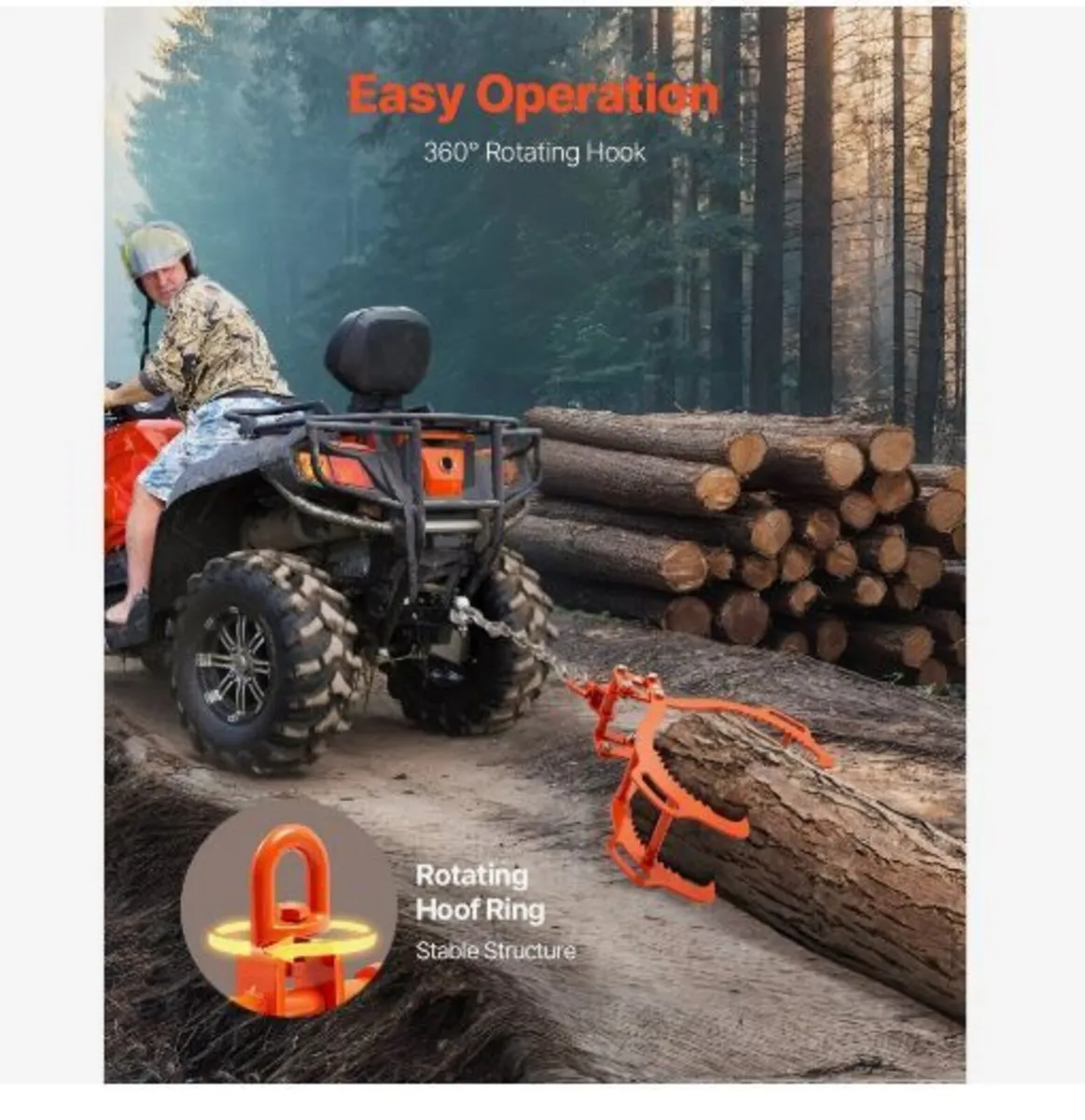 28in Log Lifting Tongs, 4-Claw Log Tongs - Image 2