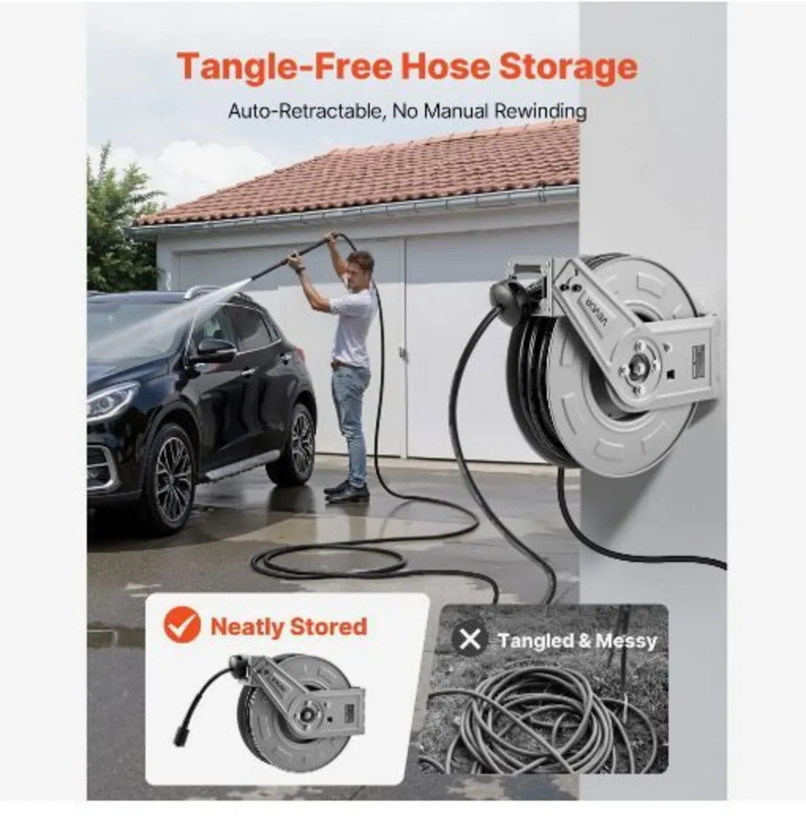 Pressure Washer Hose Reel, 19.8 m x 6.4 mm - Image 2