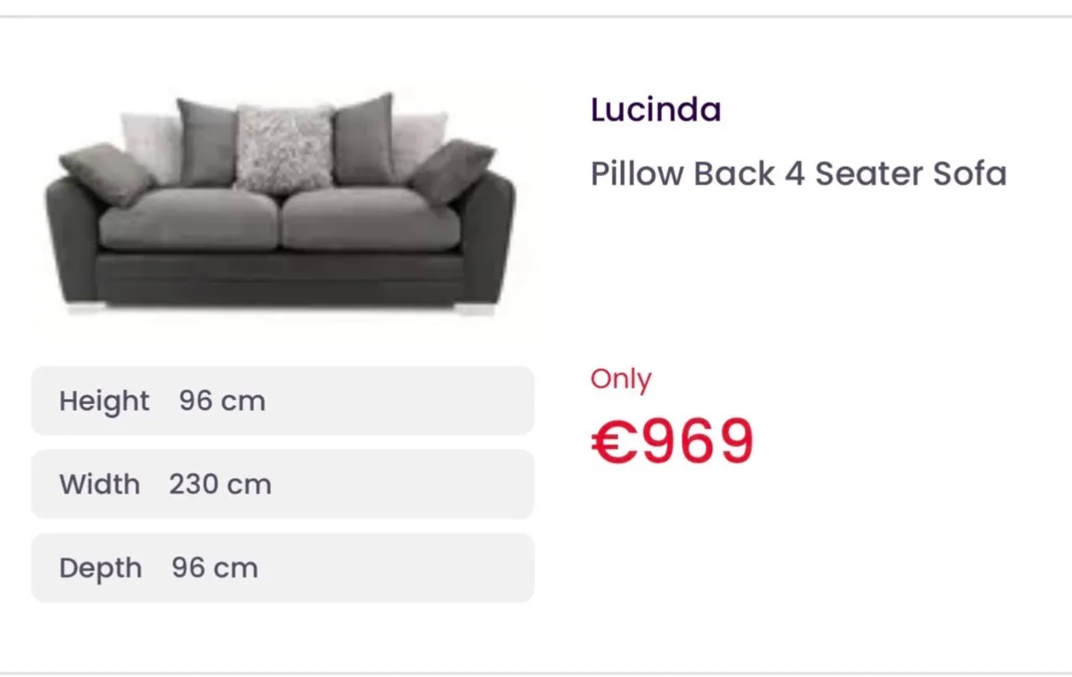 DFS 4 seater Sofa/storage footstool/Oval Cuddler - Image 2