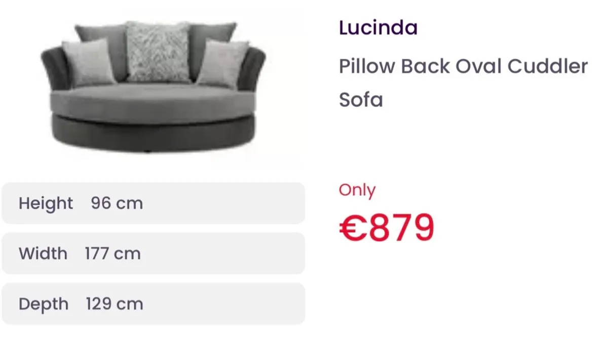 DFS 4 seater Sofa/storage footstool/Oval Cuddler - Image 3