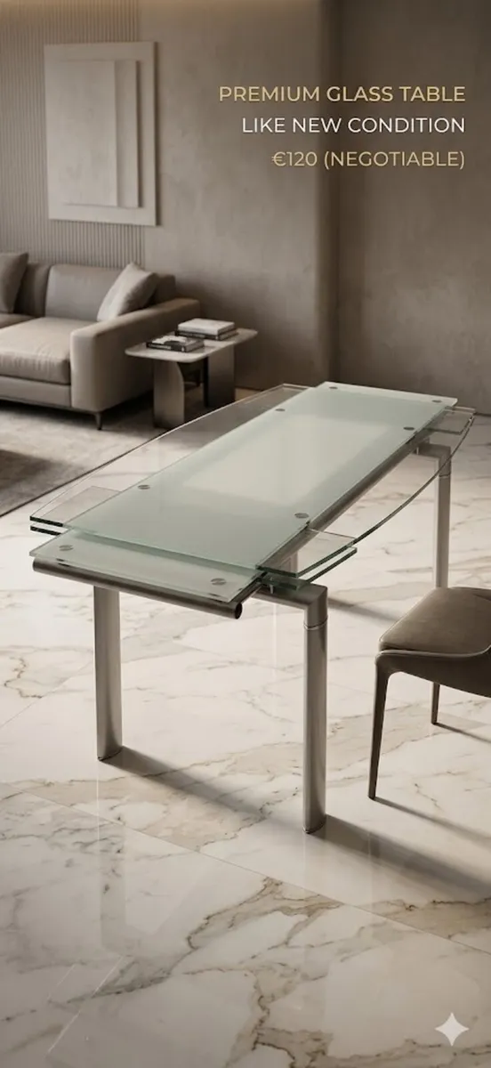 Extendable glass table - Image 2