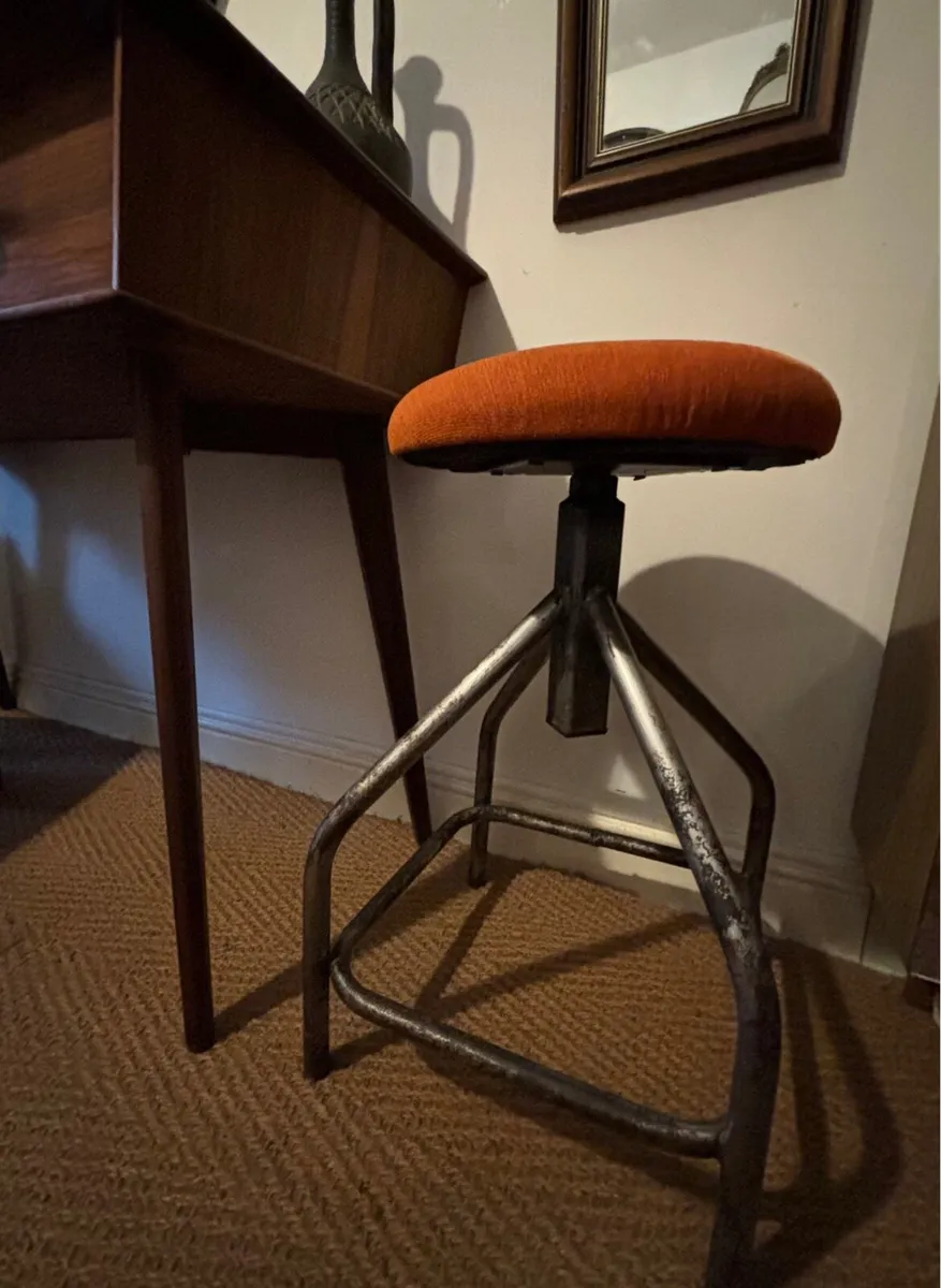Mid Century Industrial Footstool - Image 1