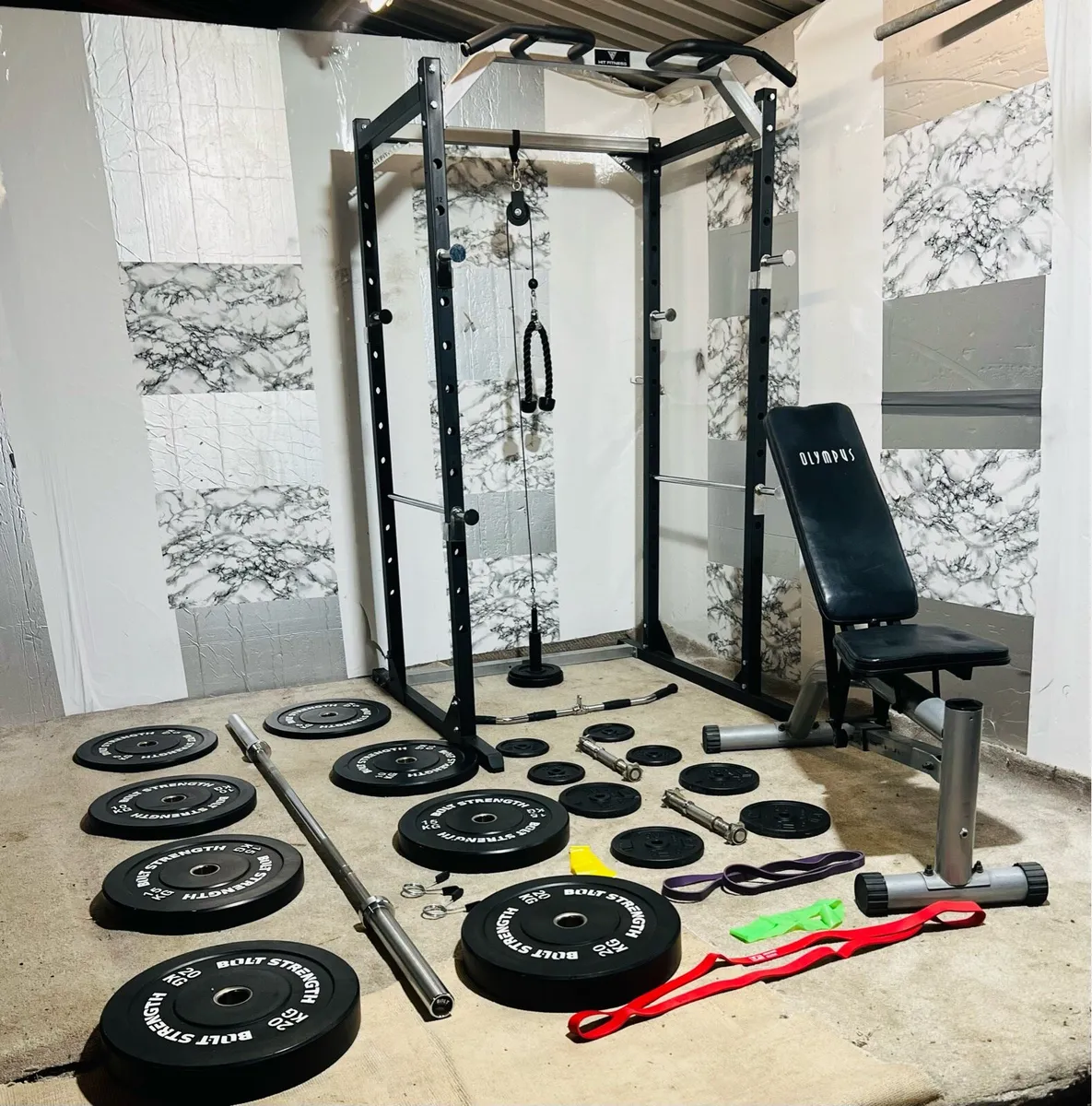 BRANDED WEIGHTS BARBELL POWER RACK PULLY CABLE +++ - Image 1