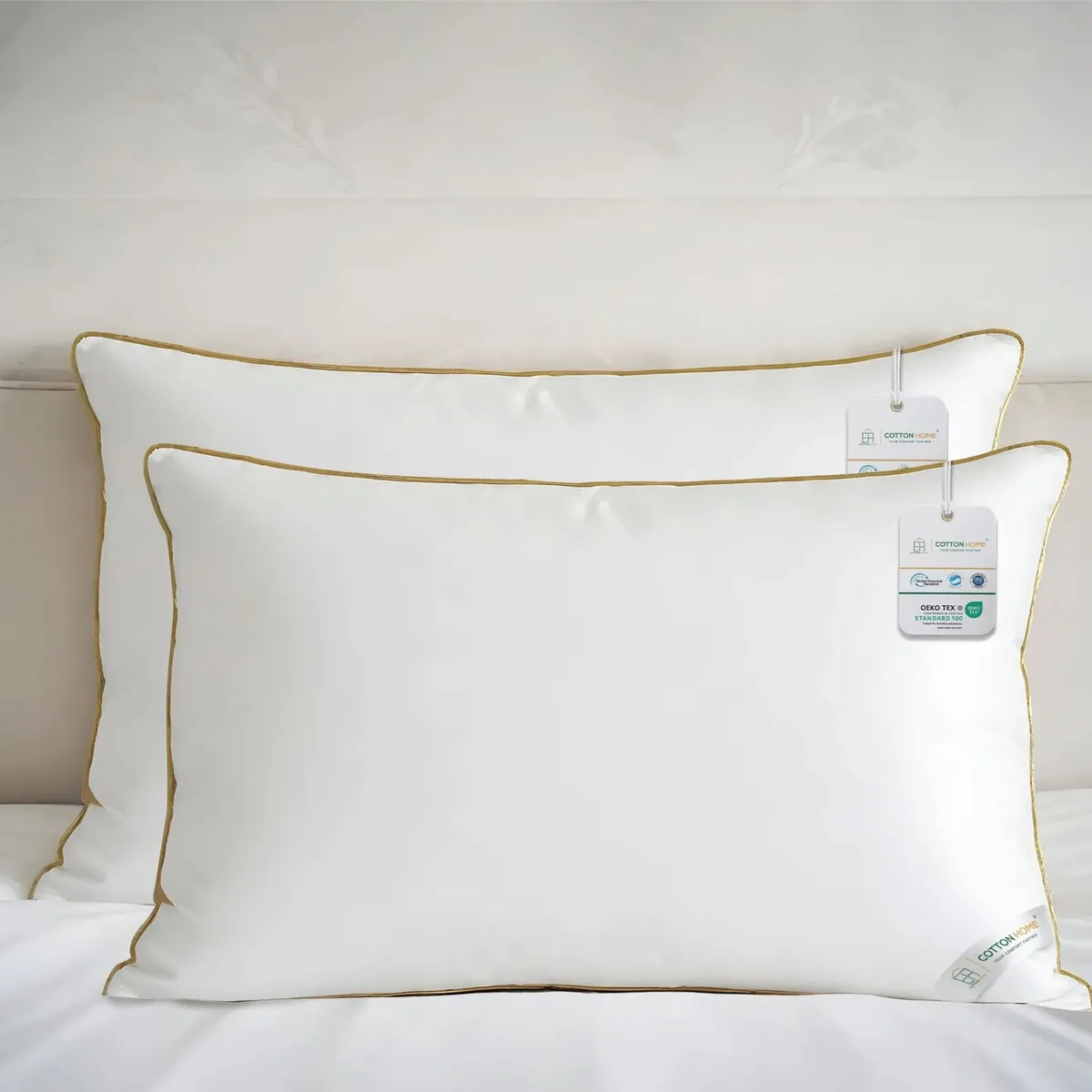 Luxury Egyptian Cotton Pillows (Pair) – 230 Thread - Image 1