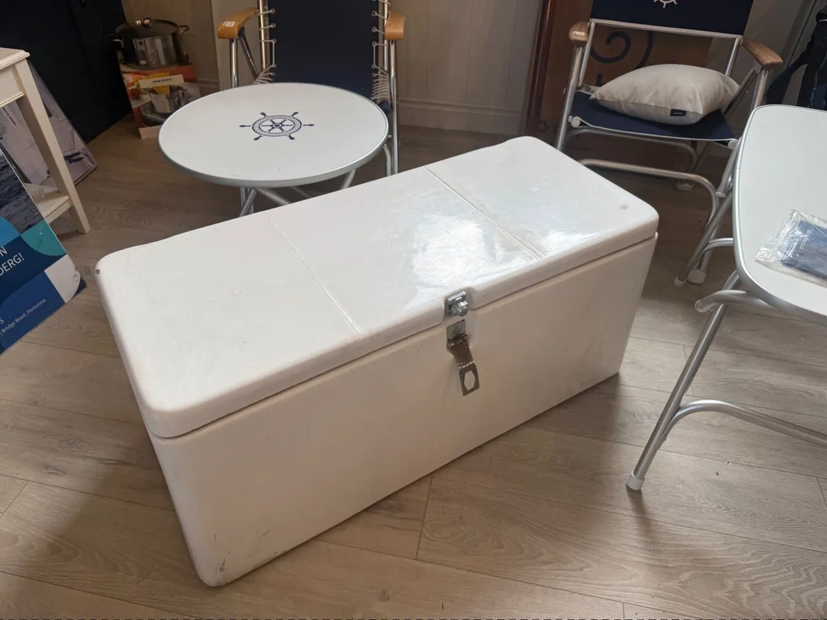 Fiberglass bench seat with storage - Image 1