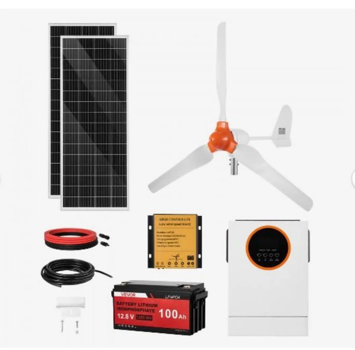 12V 600W Solar Wind Power Kit - Image 1