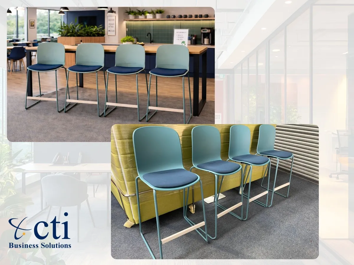 4 X Steelcase Cavatina Canteen High Stools-Grade A - Image 1