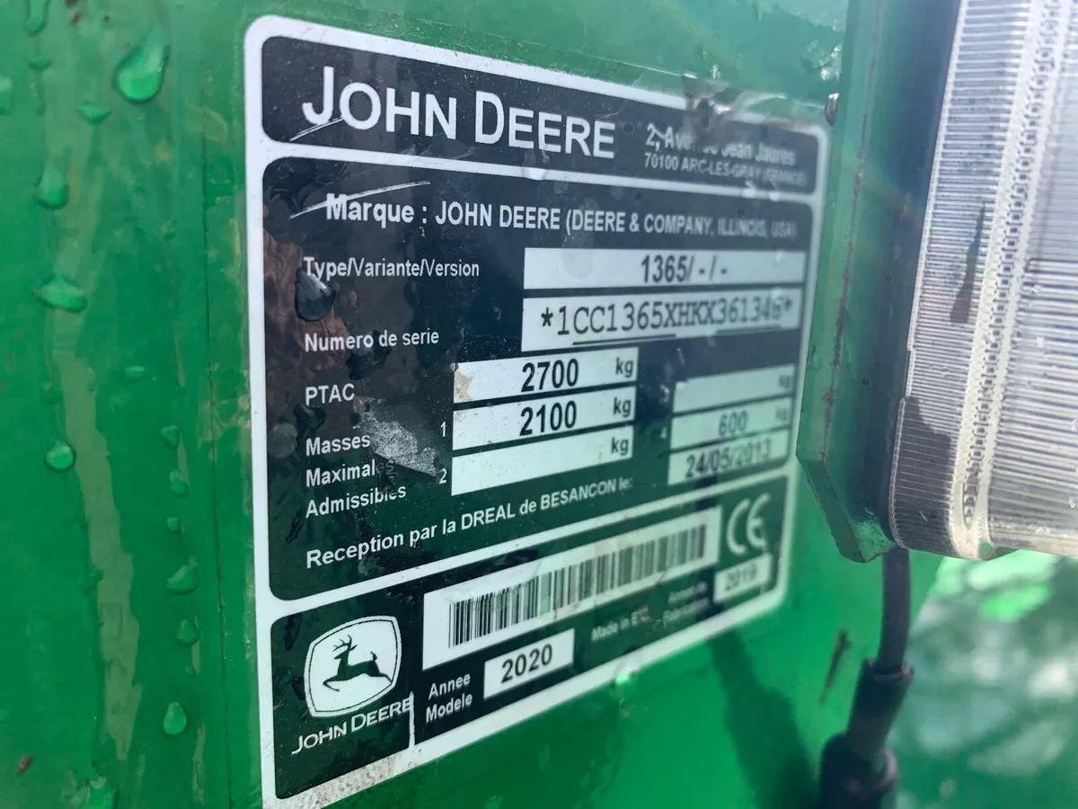 JOHN DEERE 1365 MOWER + GROUPER, 2020 - Image 4